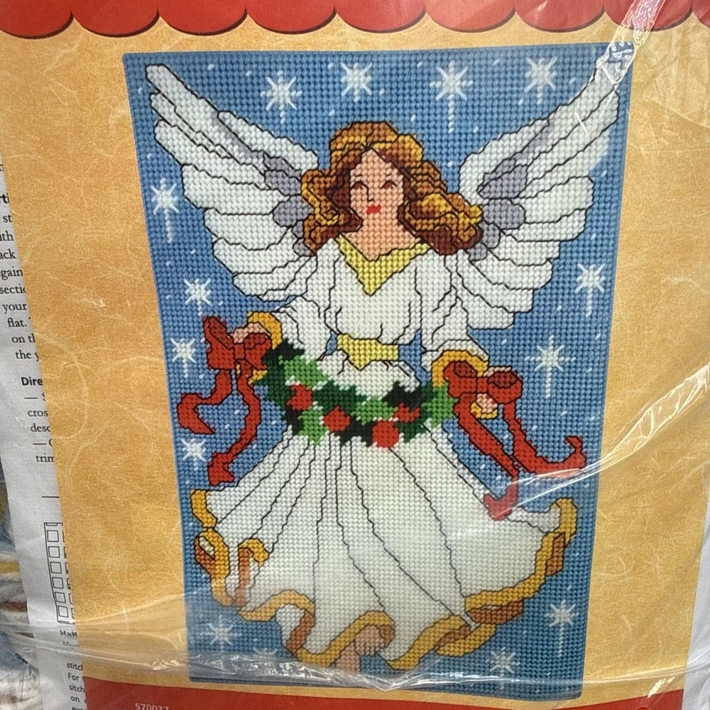 Christmas Needlepoint Kit Christmas Angel‎ Wall Hanging 11 X 17